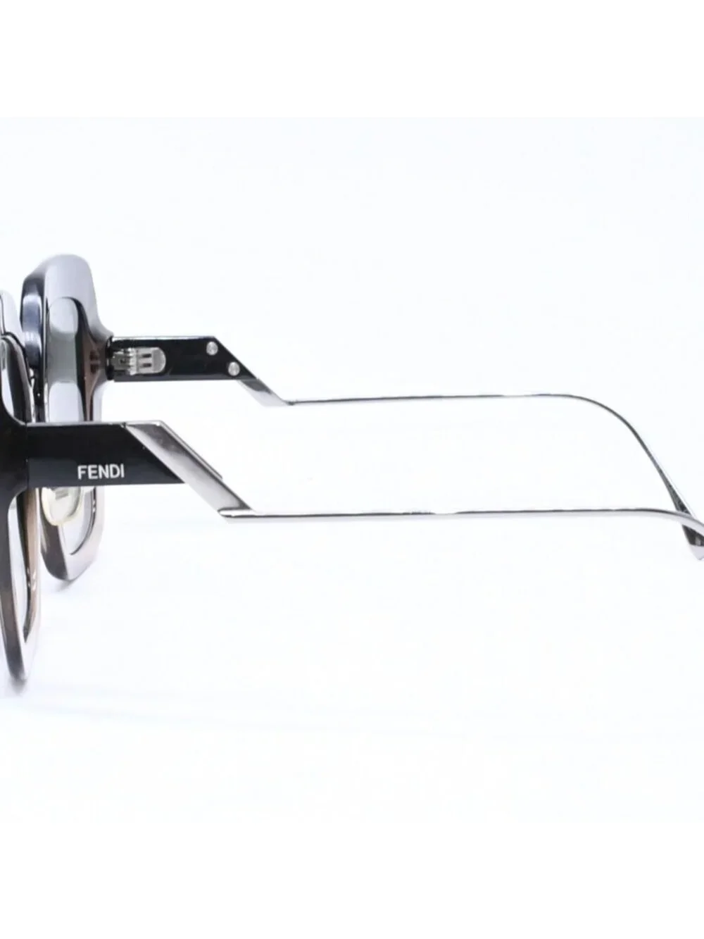 Fendi Sunglasses Eyewear FF Square Black Metal Acetate